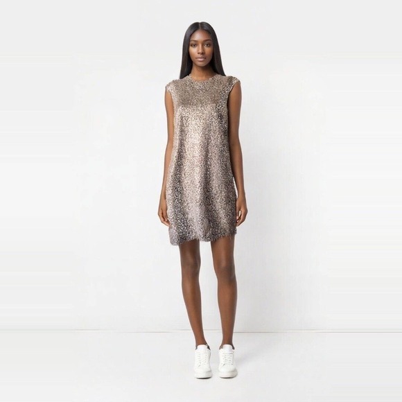 TWELFTH STREET by CYNTHIA VINCENT Silver Metallic Shift MIni Dress Size Medium - Picture 8 of 8